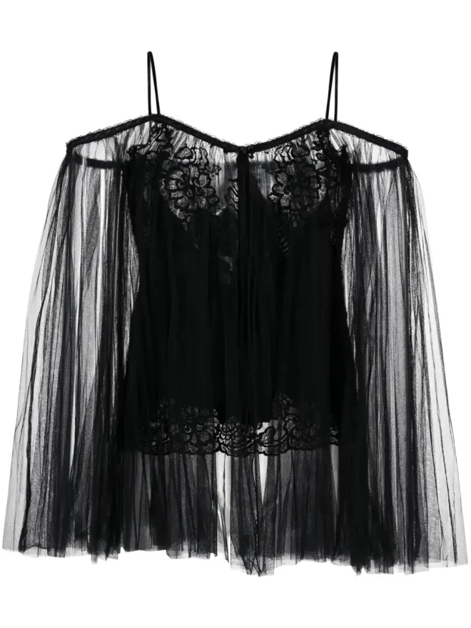 Alexander Wang Alexander Wang レース刺繍のシャルムーズ チュニックトップの商品画像