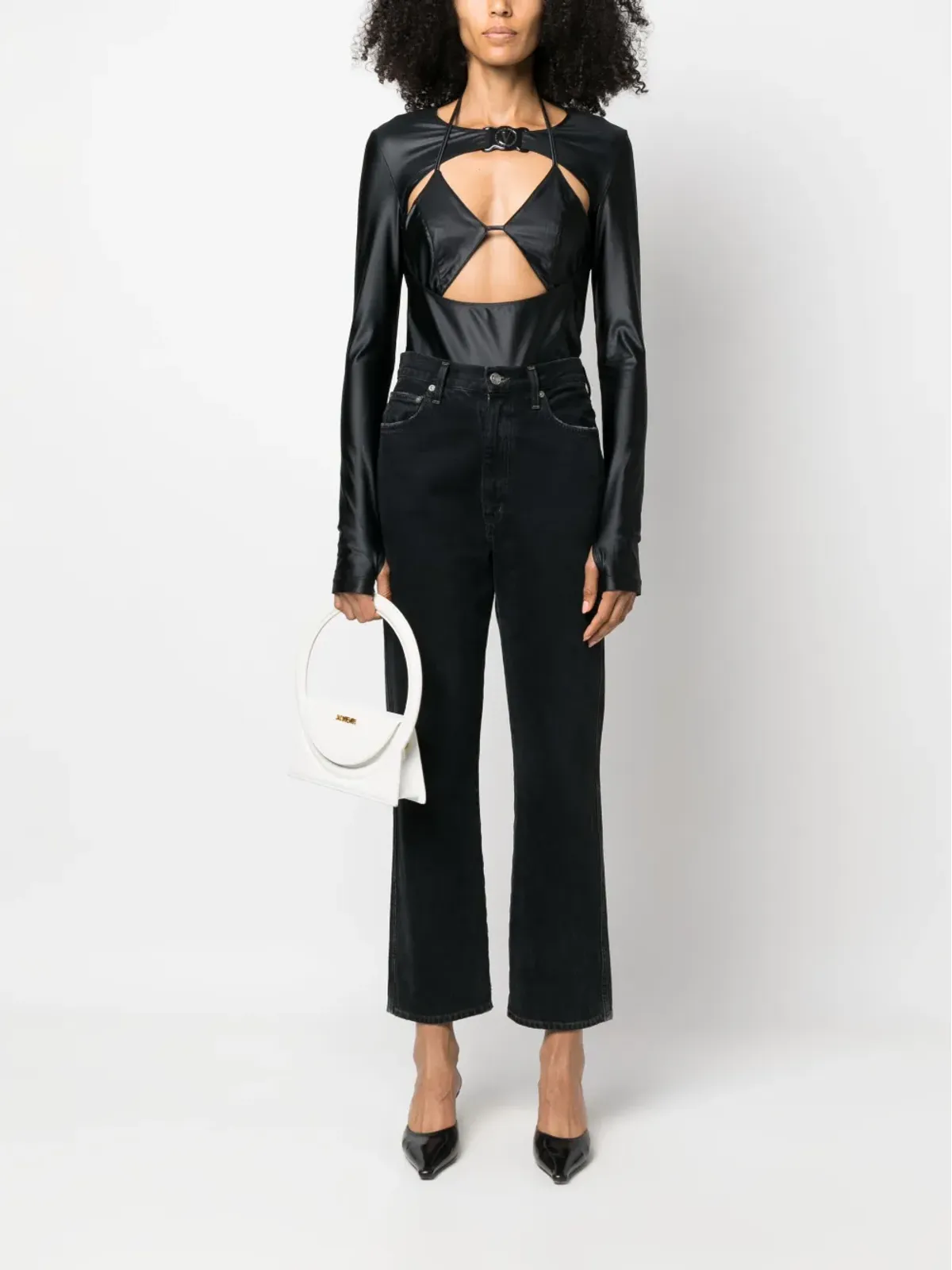 Versace Jeans Couture ロゴプレート カットアウトトップ - 画像2