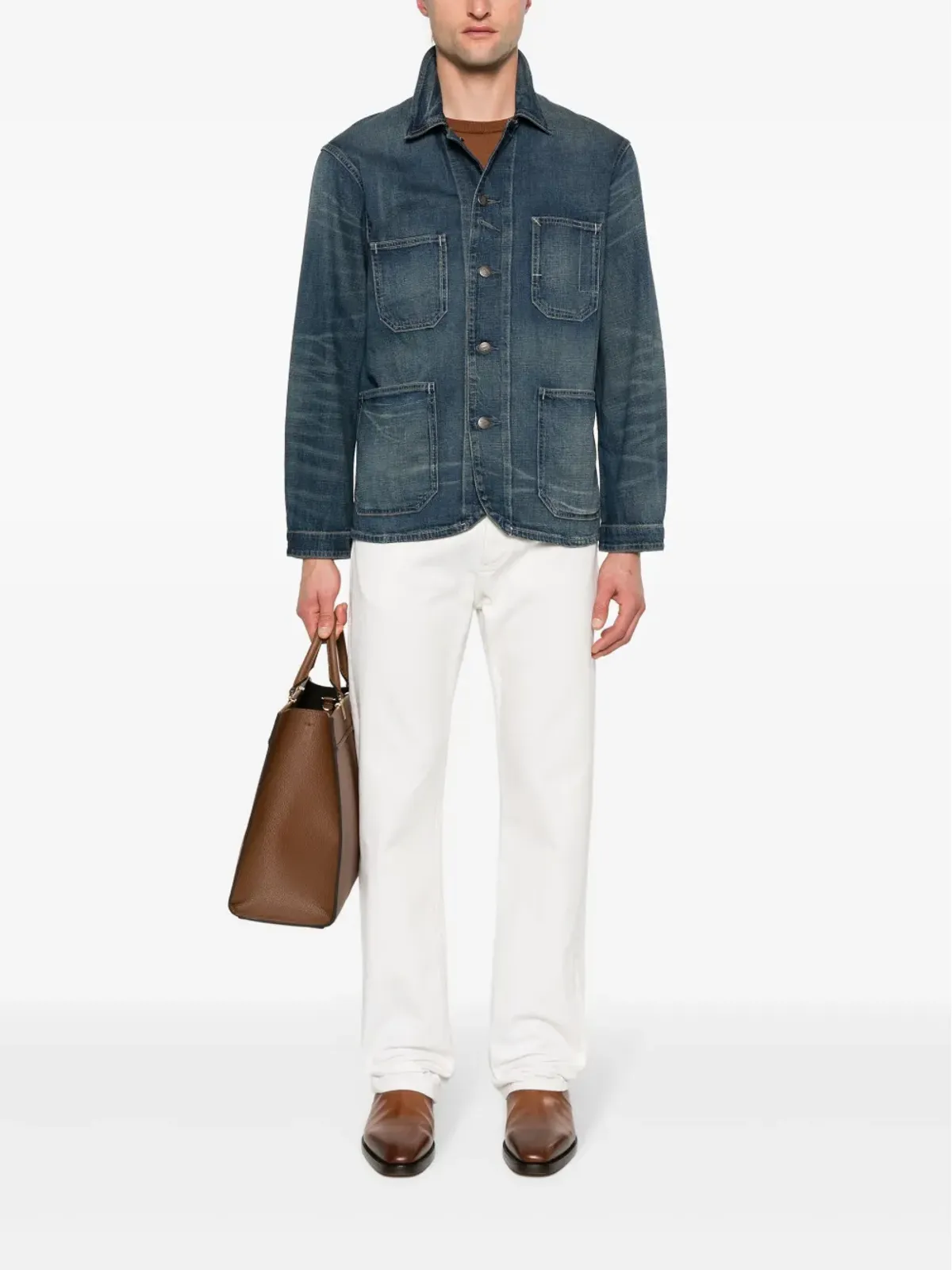 Ralph Lauren RRL トーロントン ウォッシュ デニム シャツジャケット - 画像2