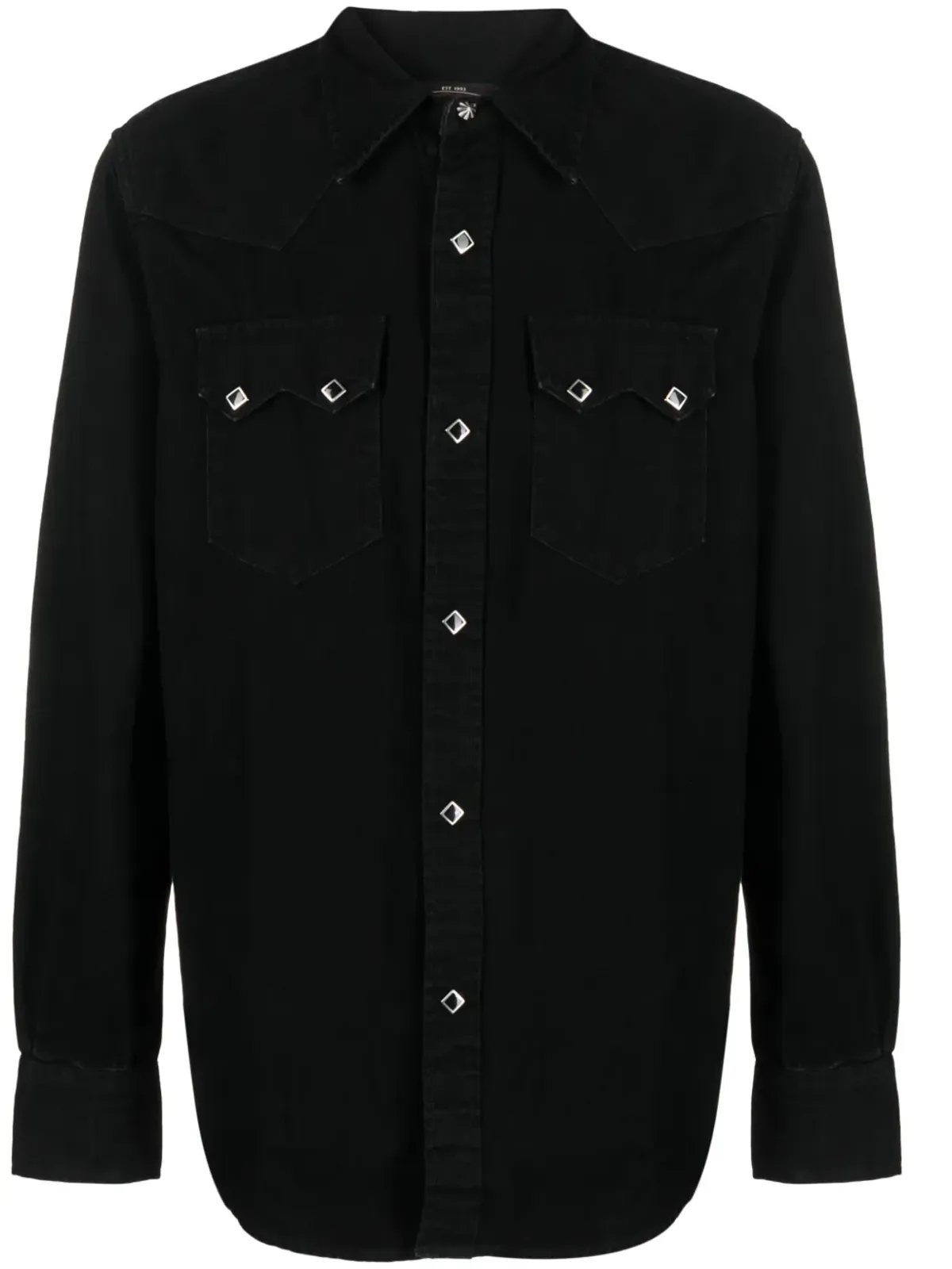 Ralph Lauren RRL ボタンアップ コットンシャツ ブラック - 画像1