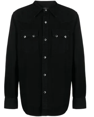 Ralph Lauren RRL ボタンアップ コットンシャツ ブラック - サムネイル1