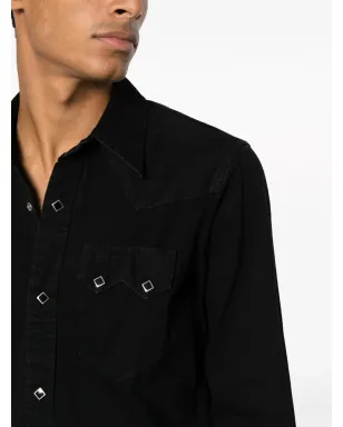 Ralph Lauren RRL ボタンアップ コットンシャツ ブラック - サムネイル5