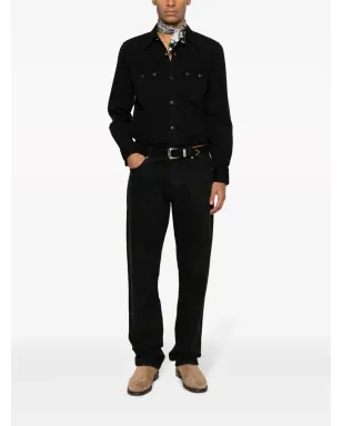 Ralph Lauren RRL ボタンアップ コットンシャツ ブラック - サムネイル2