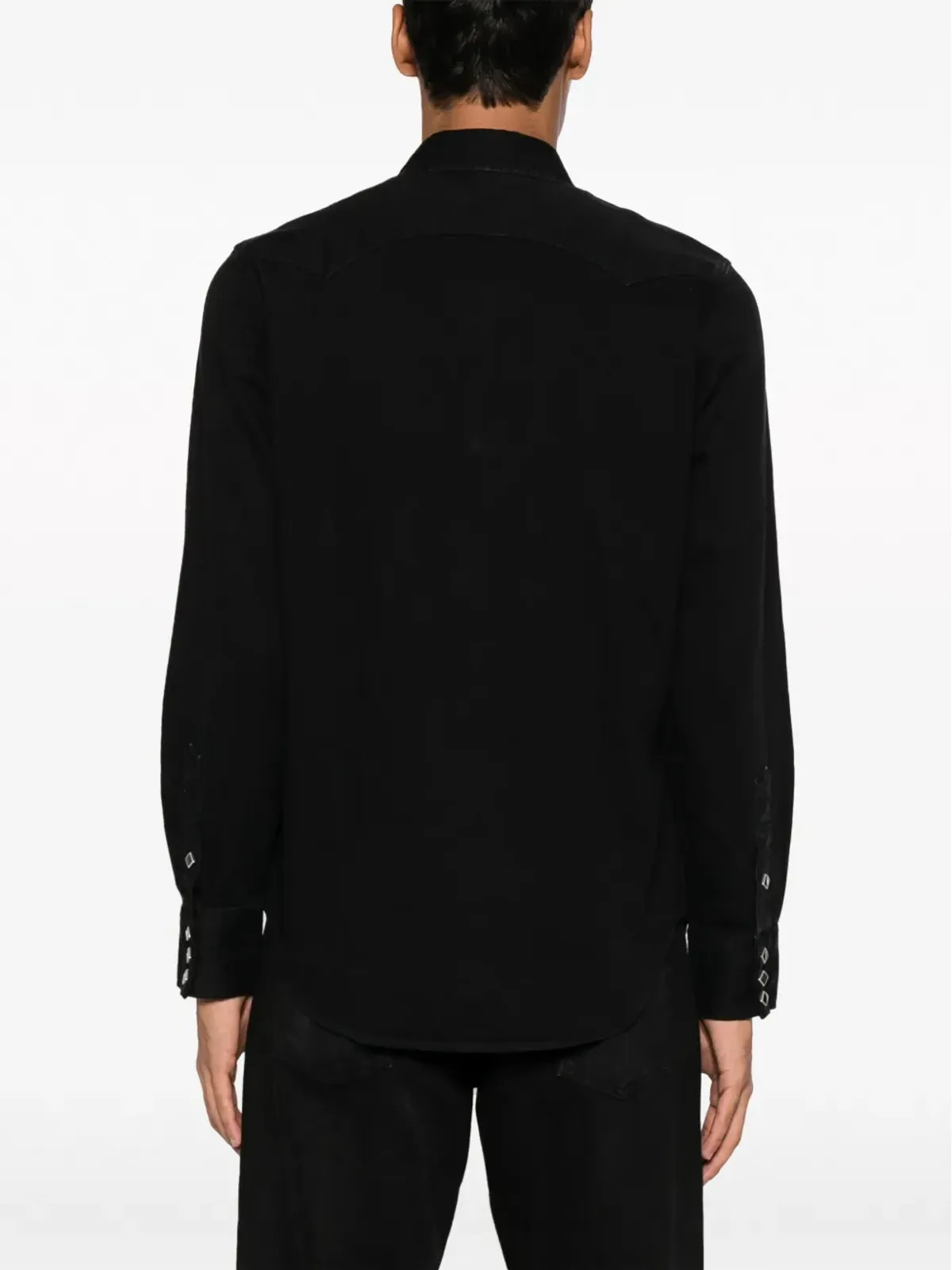 Ralph Lauren RRL ボタンアップ コットンシャツ ブラック - 画像4