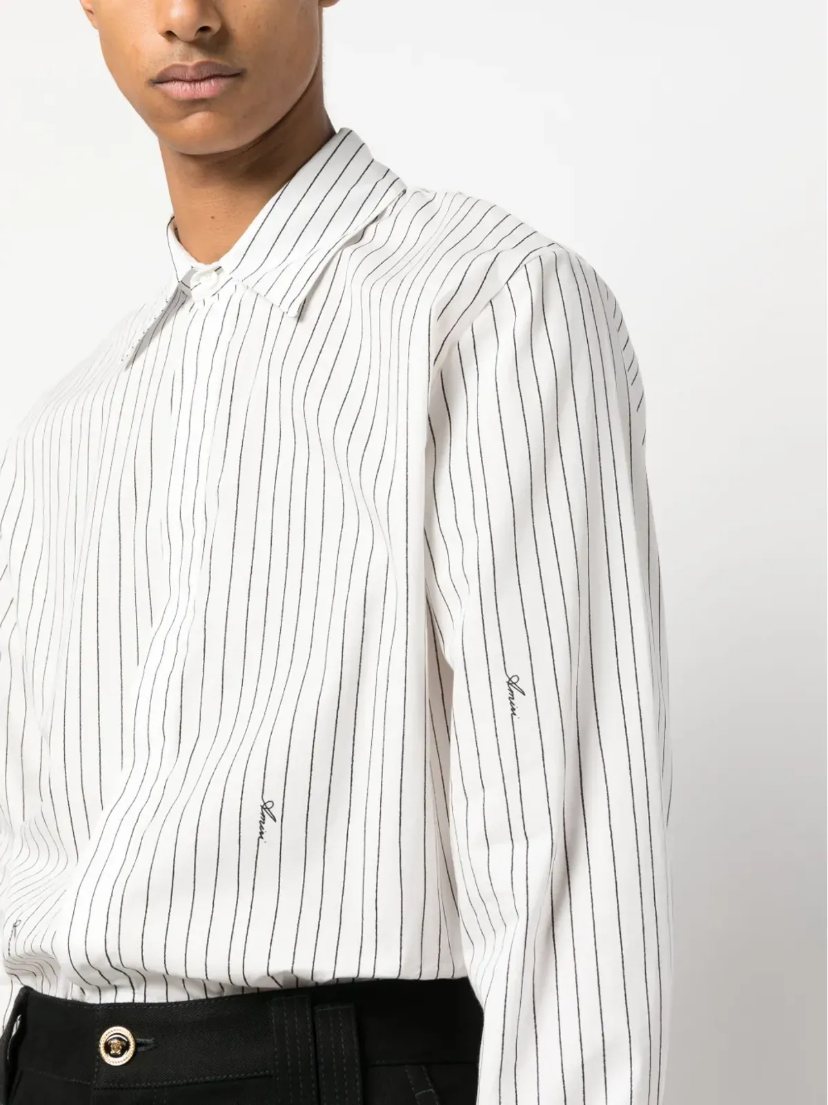 AMIRI ストライプ長袖コットンシャツ - 画像5