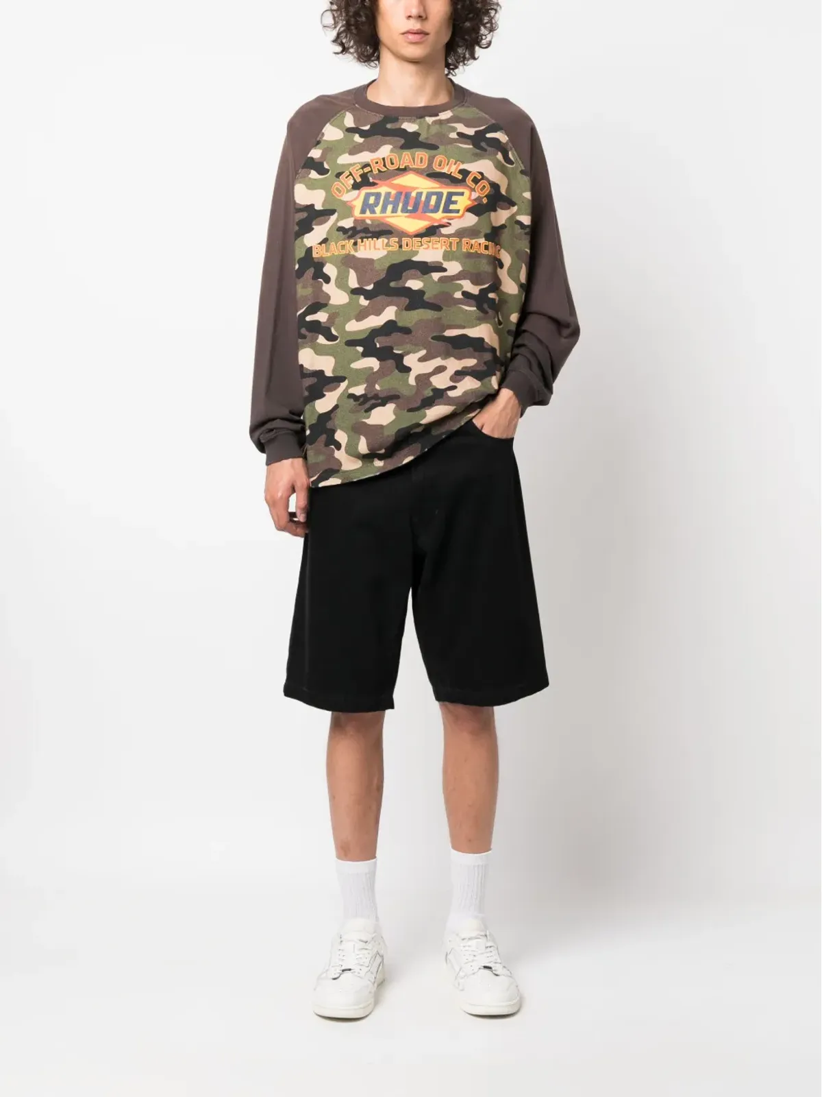 RHUDE カモフラージュ柄コットンTシャツ - 画像2