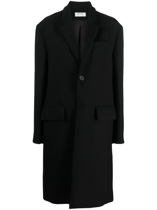 GAUCHERE Gauchère シングルブレスト ウール-シルク混紡コート - ブラックの商品画像