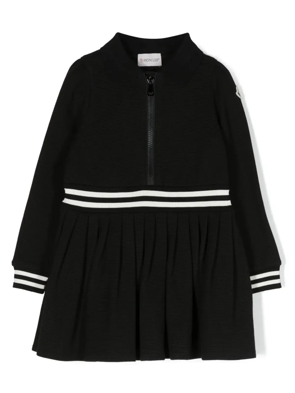 Moncler Enfant ロゴパッチ付きニットポロドレス - 画像1