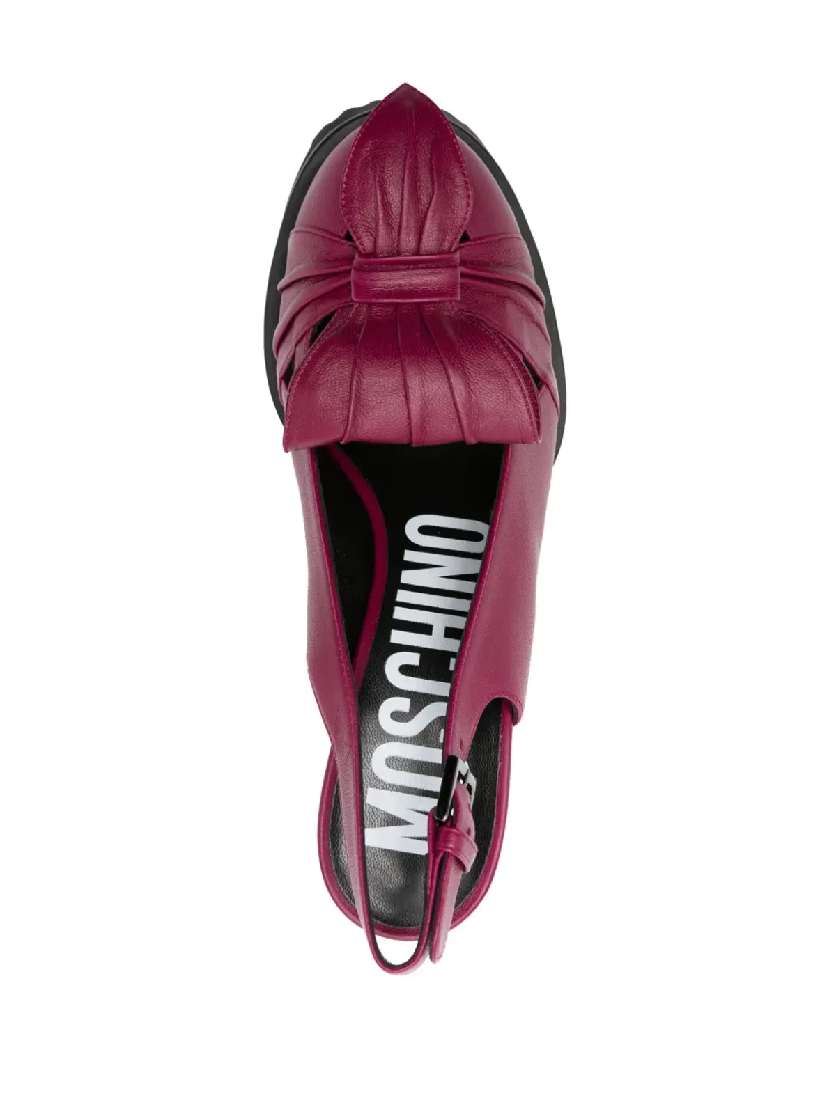 Moschino ヒール レザー スリングバック パンプス - パープル - 画像4