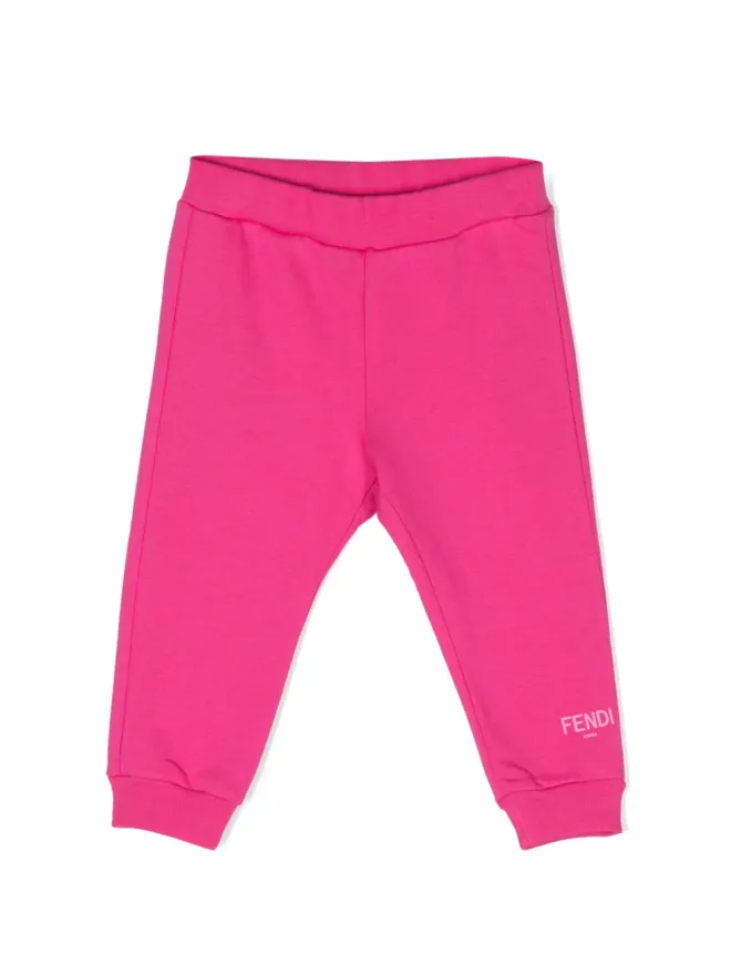 Fendi Kids Fendi Kids ロゴエンボス コットン トラックパンツ - ピンクの商品画像