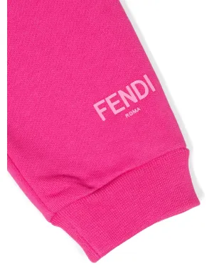 Fendi Kids ロゴエンボス コットン トラックパンツ - ピンク - サムネイル3