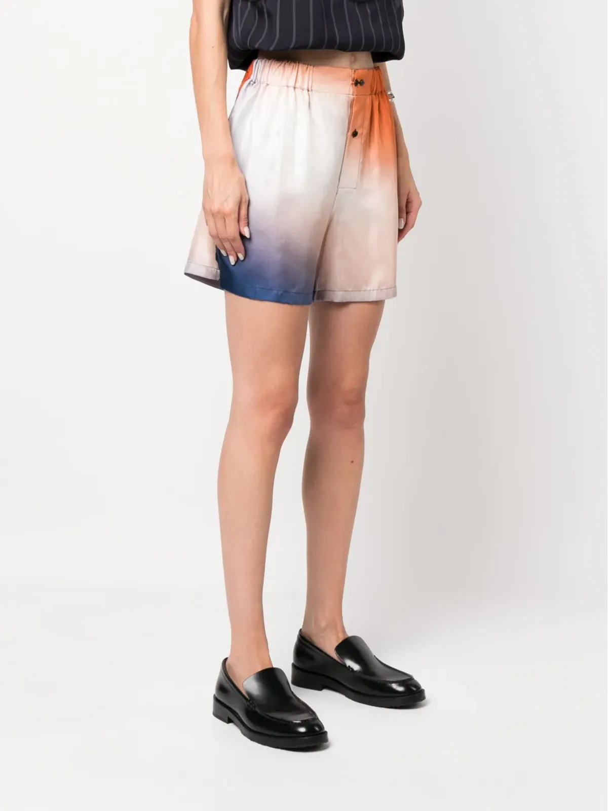 Gauchère gradient-effect elasticated-waist shorts - Orange - 画像3