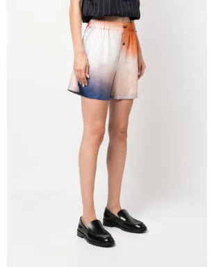 Gauchère gradient-effect elasticated-waist shorts - Orange - サムネイル3