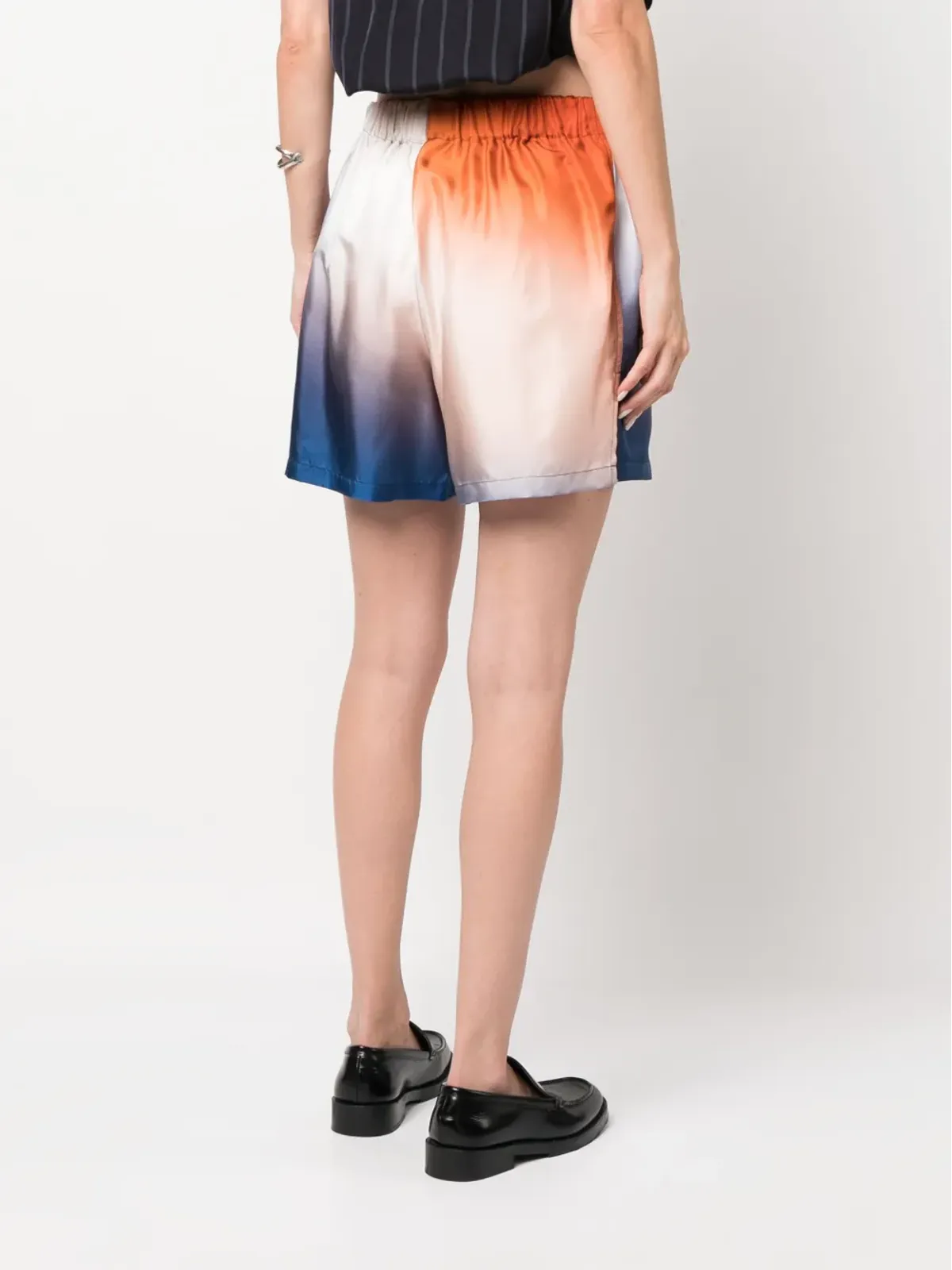 Gauchère gradient-effect elasticated-waist shorts - Orange - 画像4