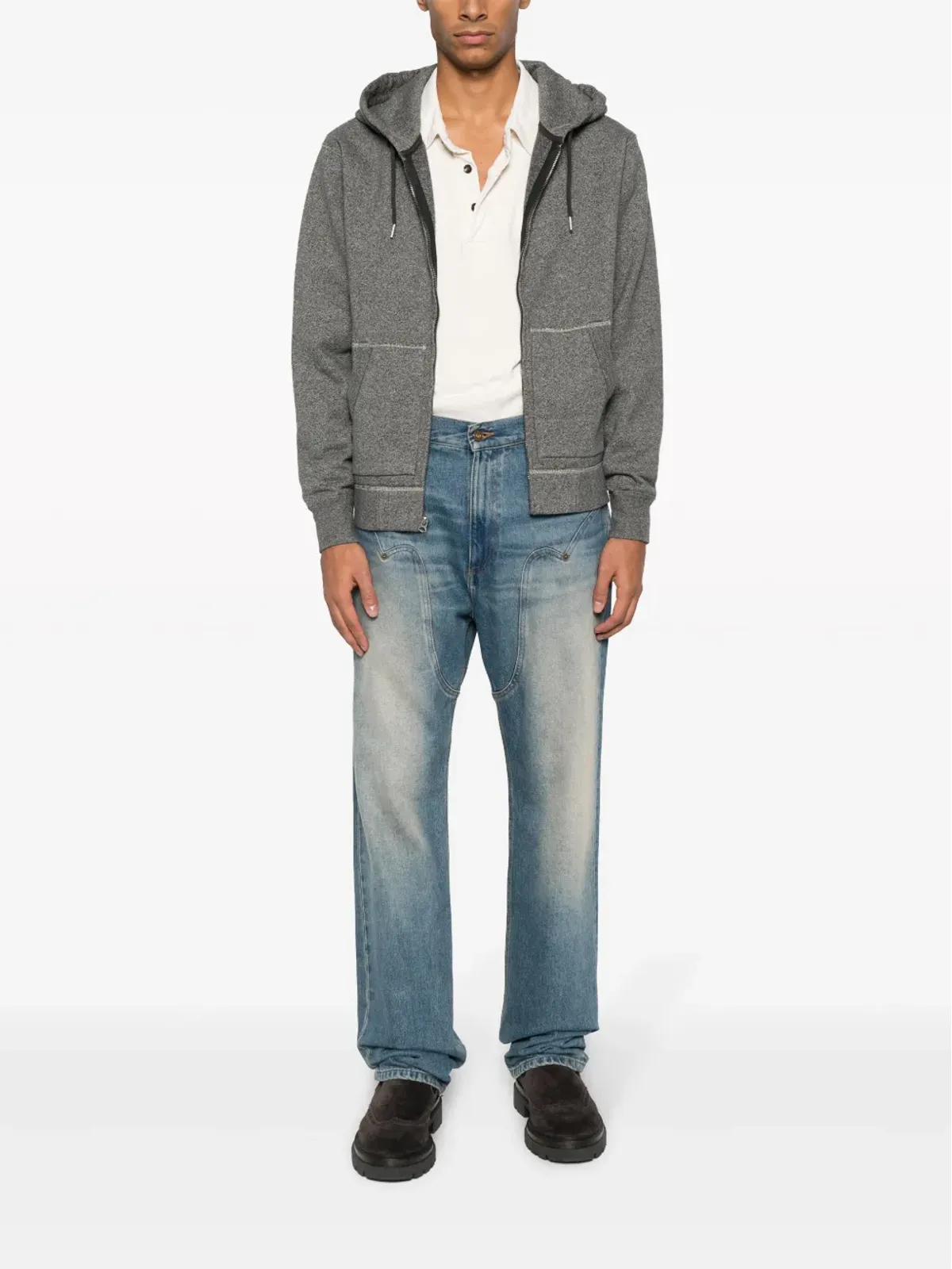 Ralph Lauren RRL ジップアップ コットン フーディー - 画像2
