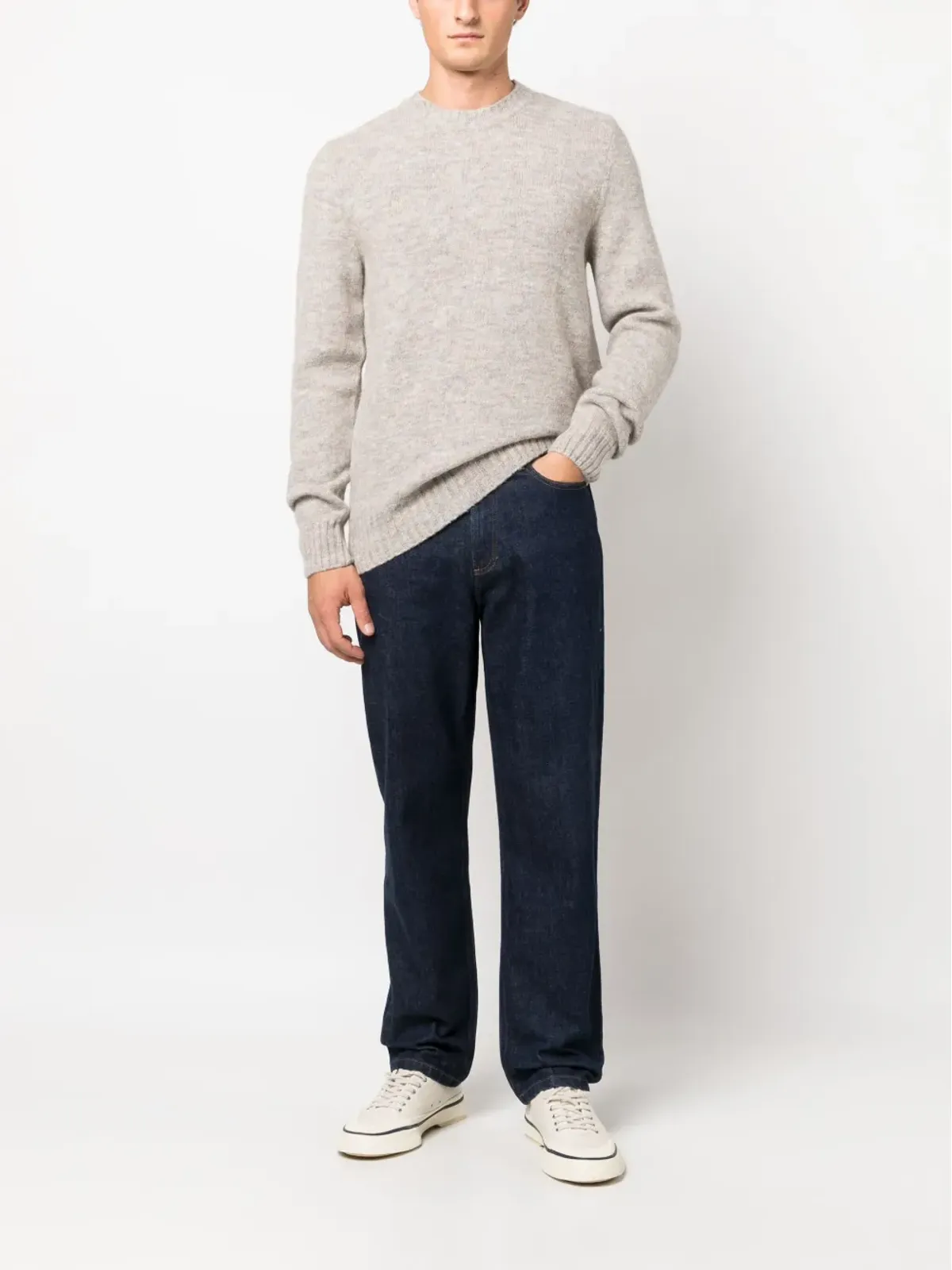 A.P.C. クルーネックのウールブレンドニットジャンパー - 画像2