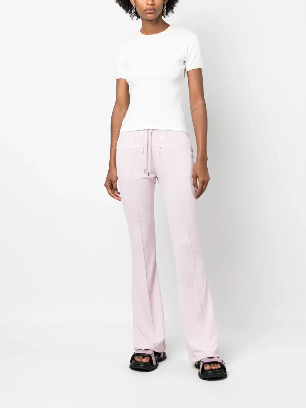 Courrèges Interlock flared trousers - Pink - 画像2