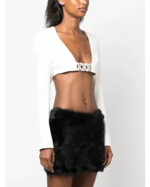 David Koma crystal-embellished crop top - White - サムネイル3