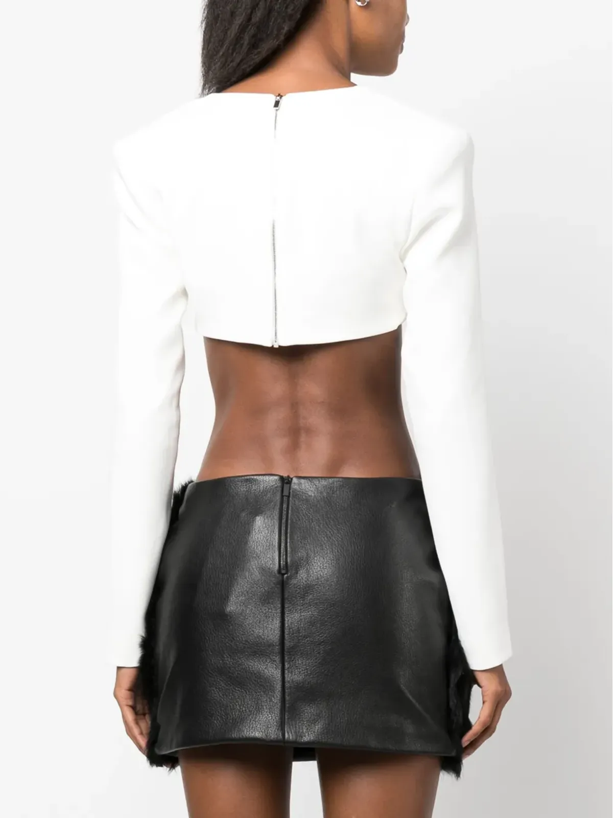 David Koma crystal-embellished crop top - White - 画像4