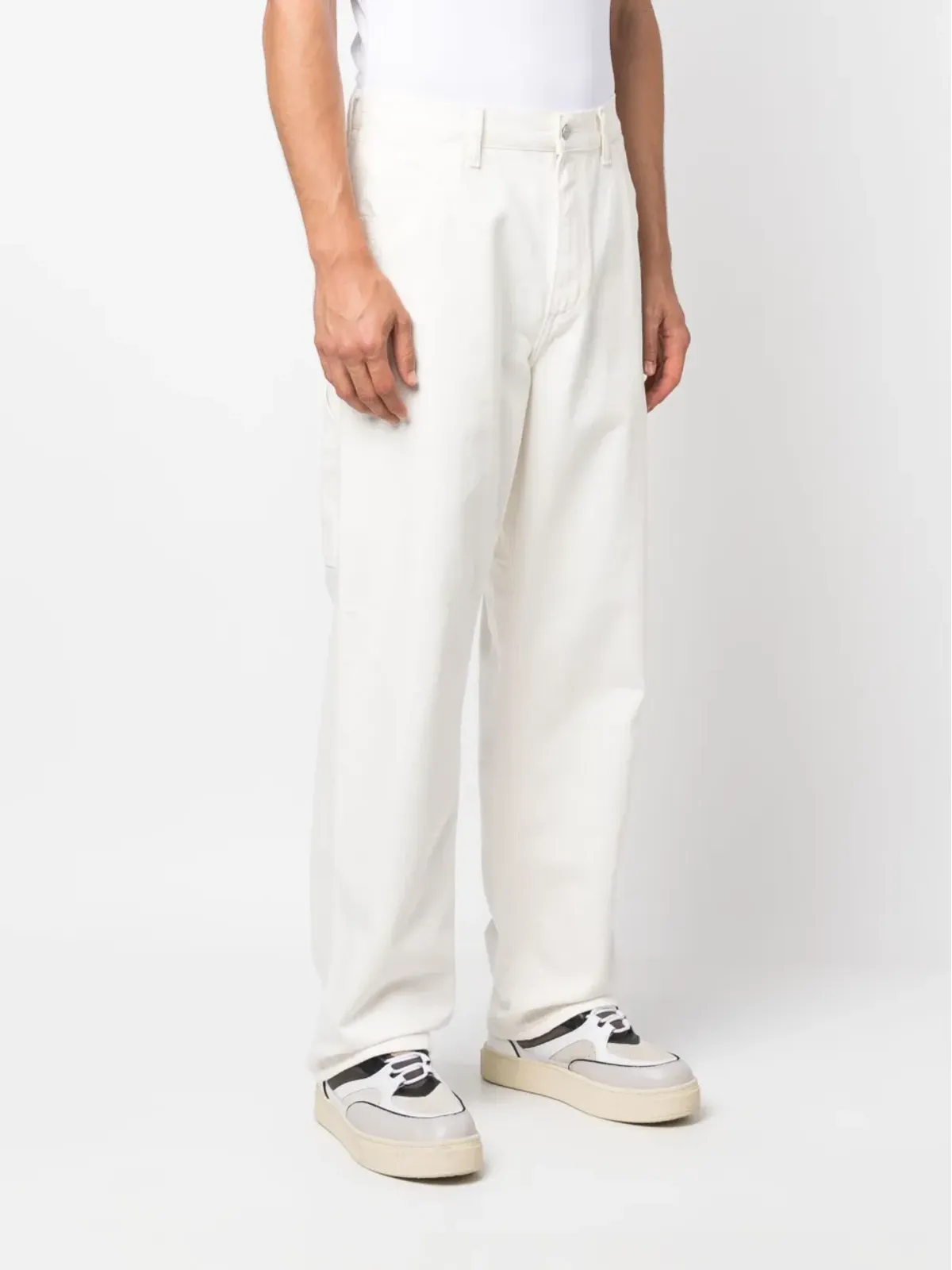 Carhartt WIP ロゴパッチ コットン ストレートレッグ トラウザー - 画像3