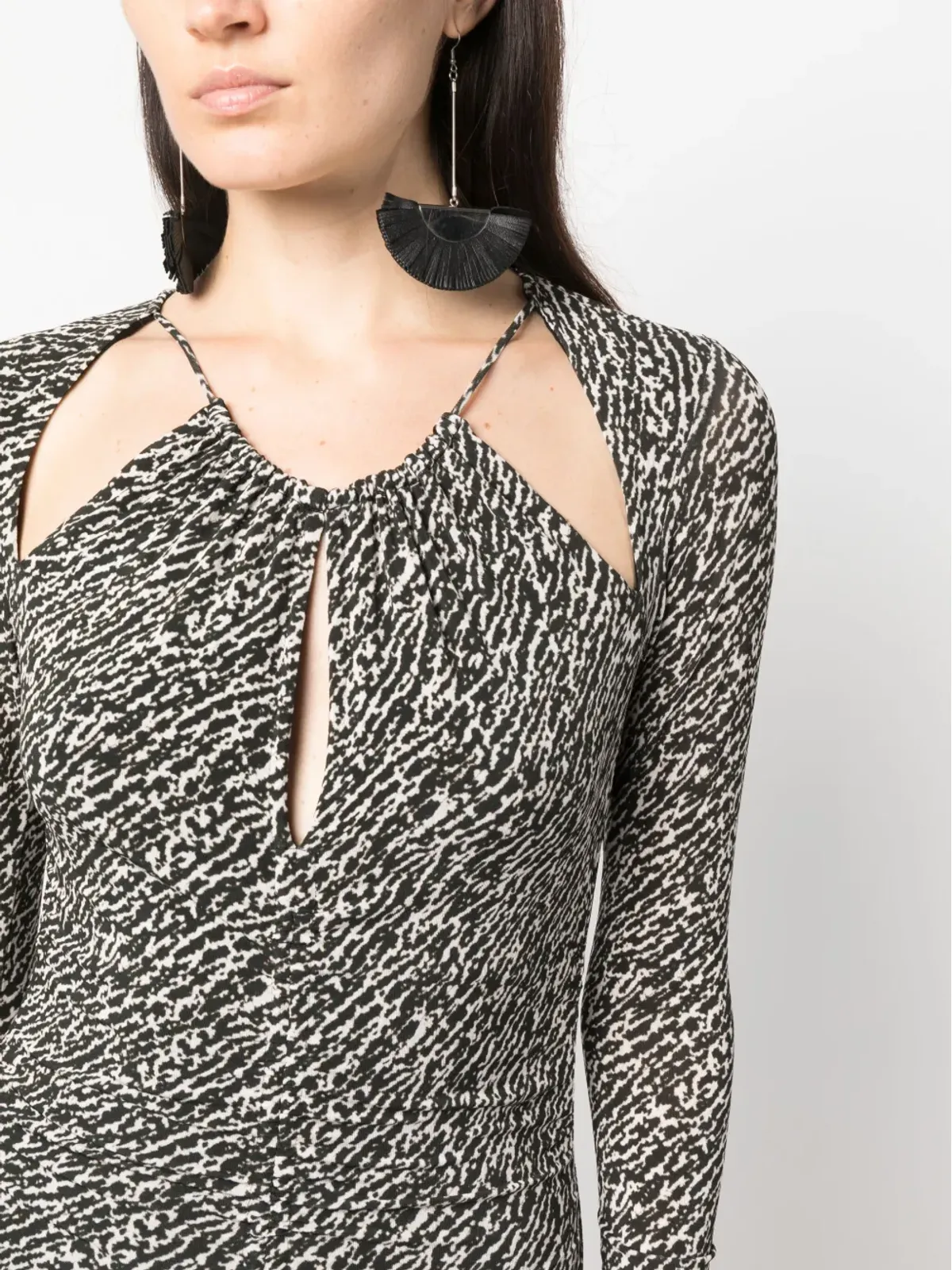ISABEL MARANT Logane cut-out midi dress - Black - 画像5