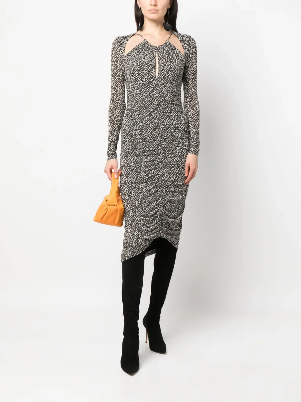 ISABEL MARANT Logane cut-out midi dress - Black - 画像2