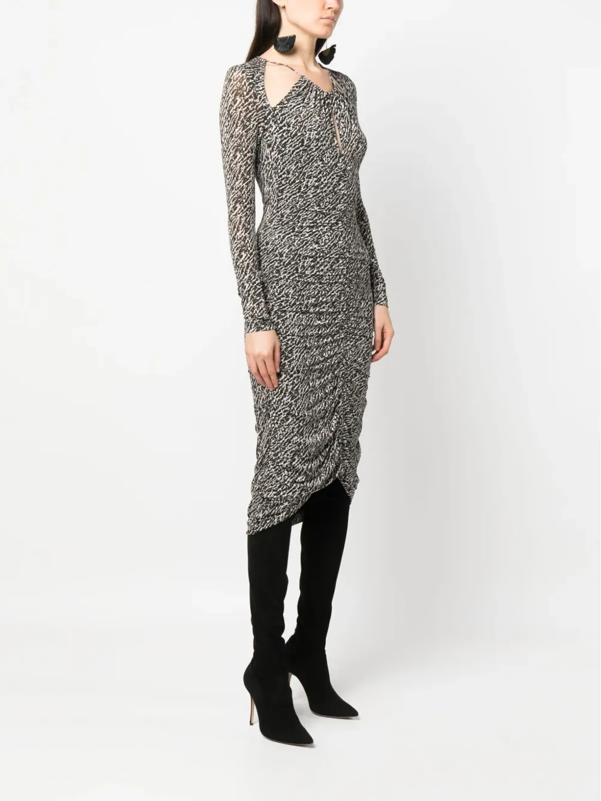ISABEL MARANT Logane cut-out midi dress - Black - 画像3