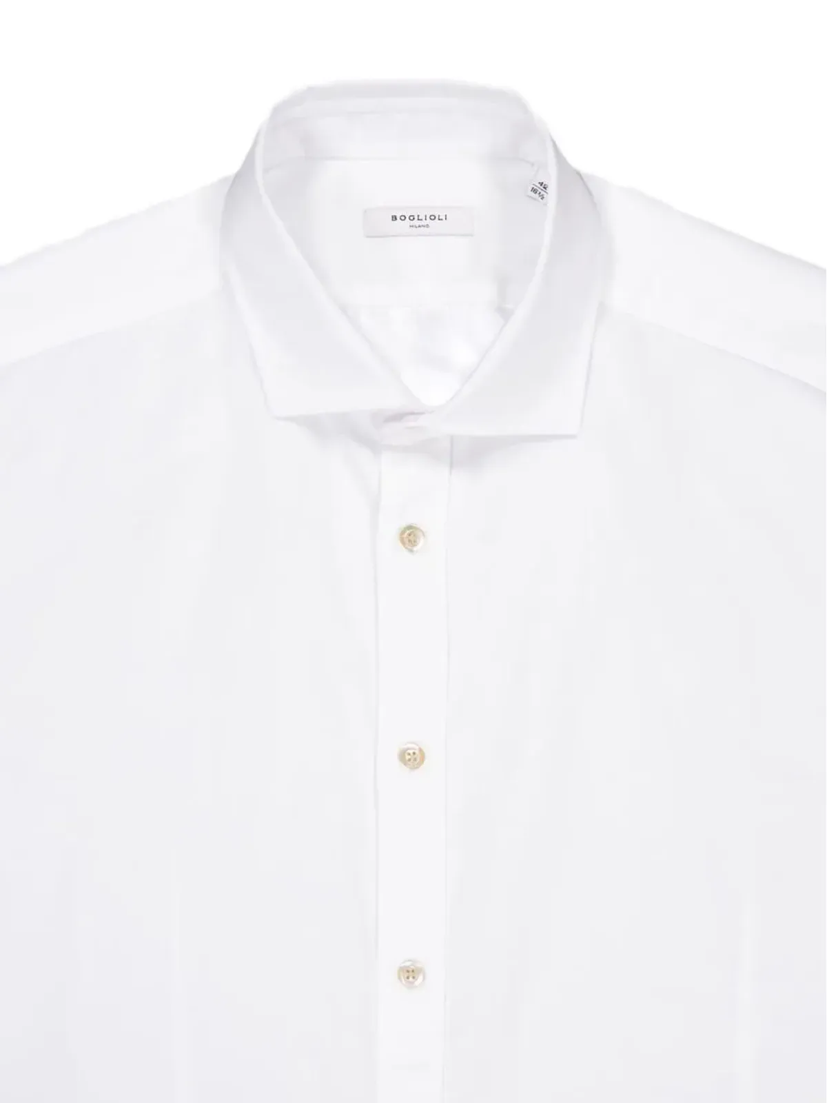 Boglioli 長袖ボタン留めシャツ - 0101 WHITE - 画像3