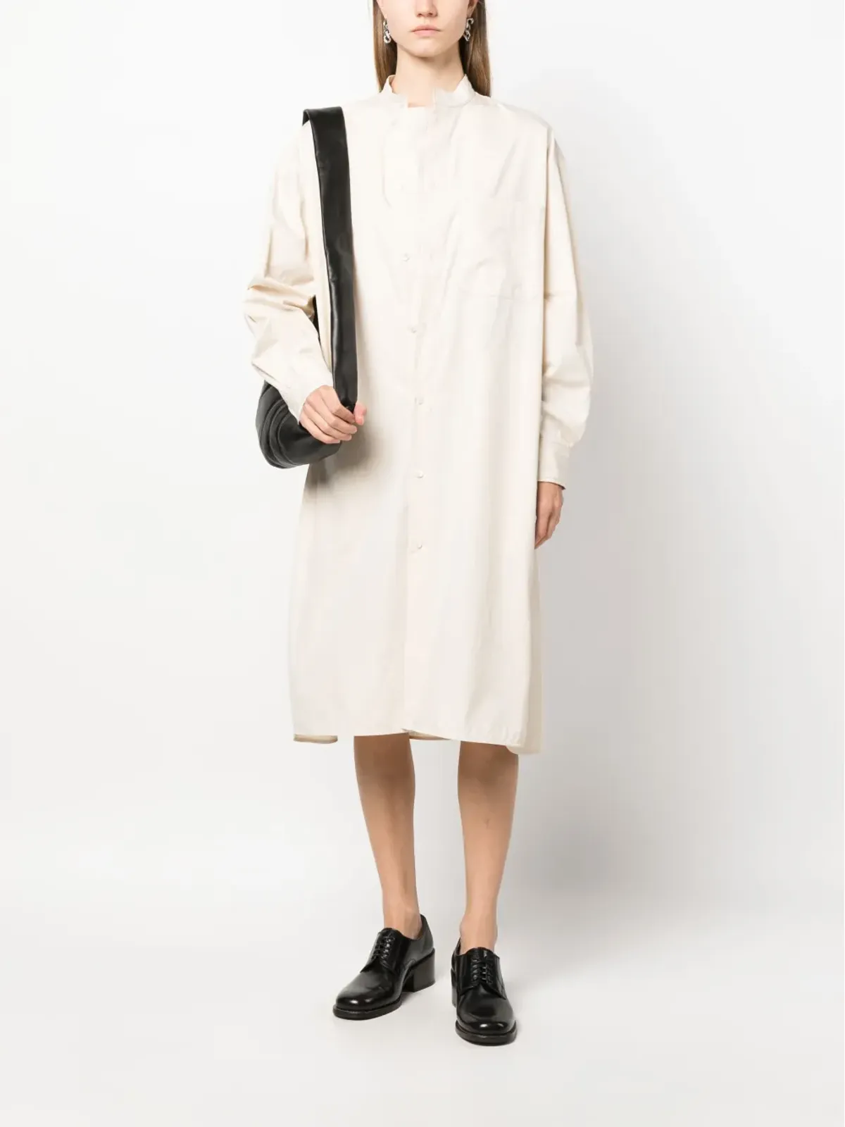 LEMAIRE バンドカラー コットン シャツドレス - 画像2
