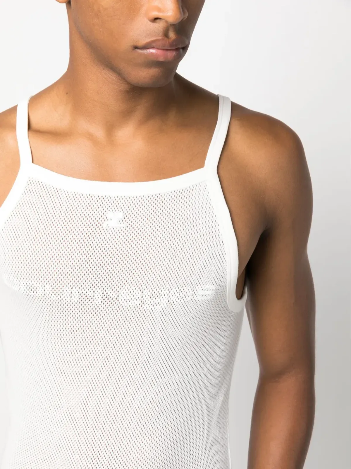 Courrèges バンピー・コントラスト メッシュ タンクトップ - 画像5