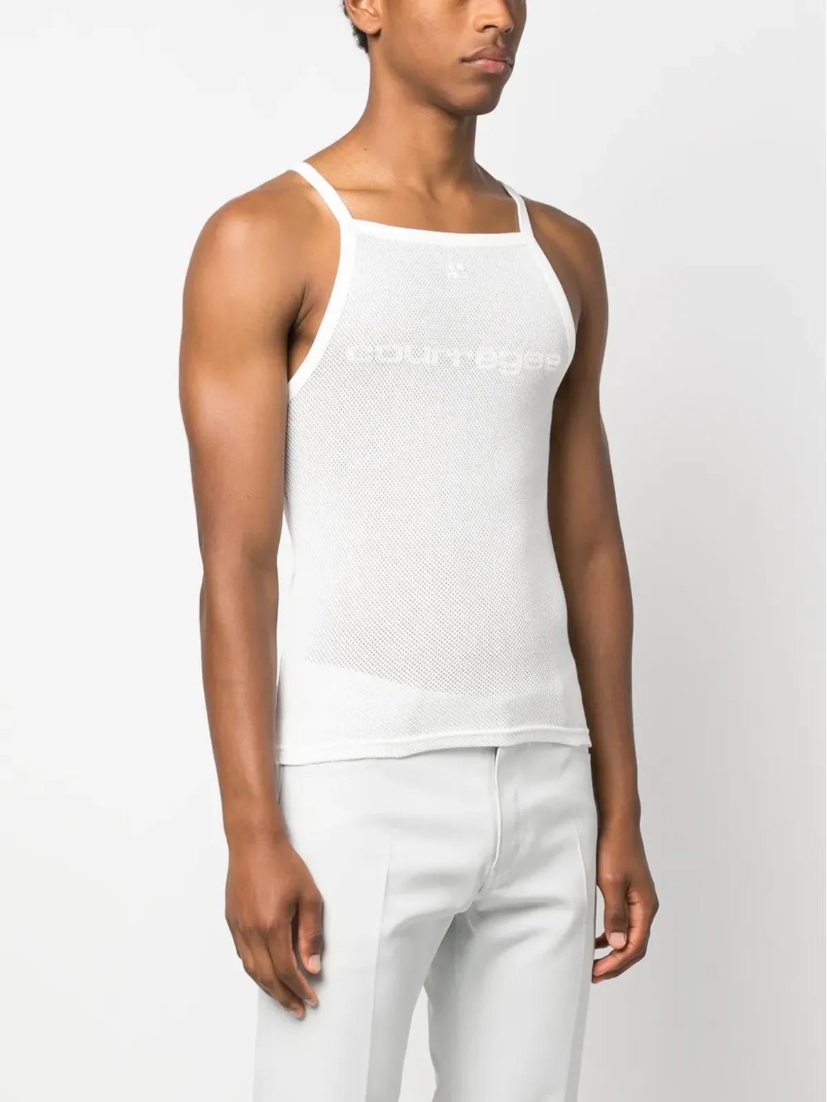 Courrèges バンピー・コントラスト メッシュ タンクトップ - 画像3