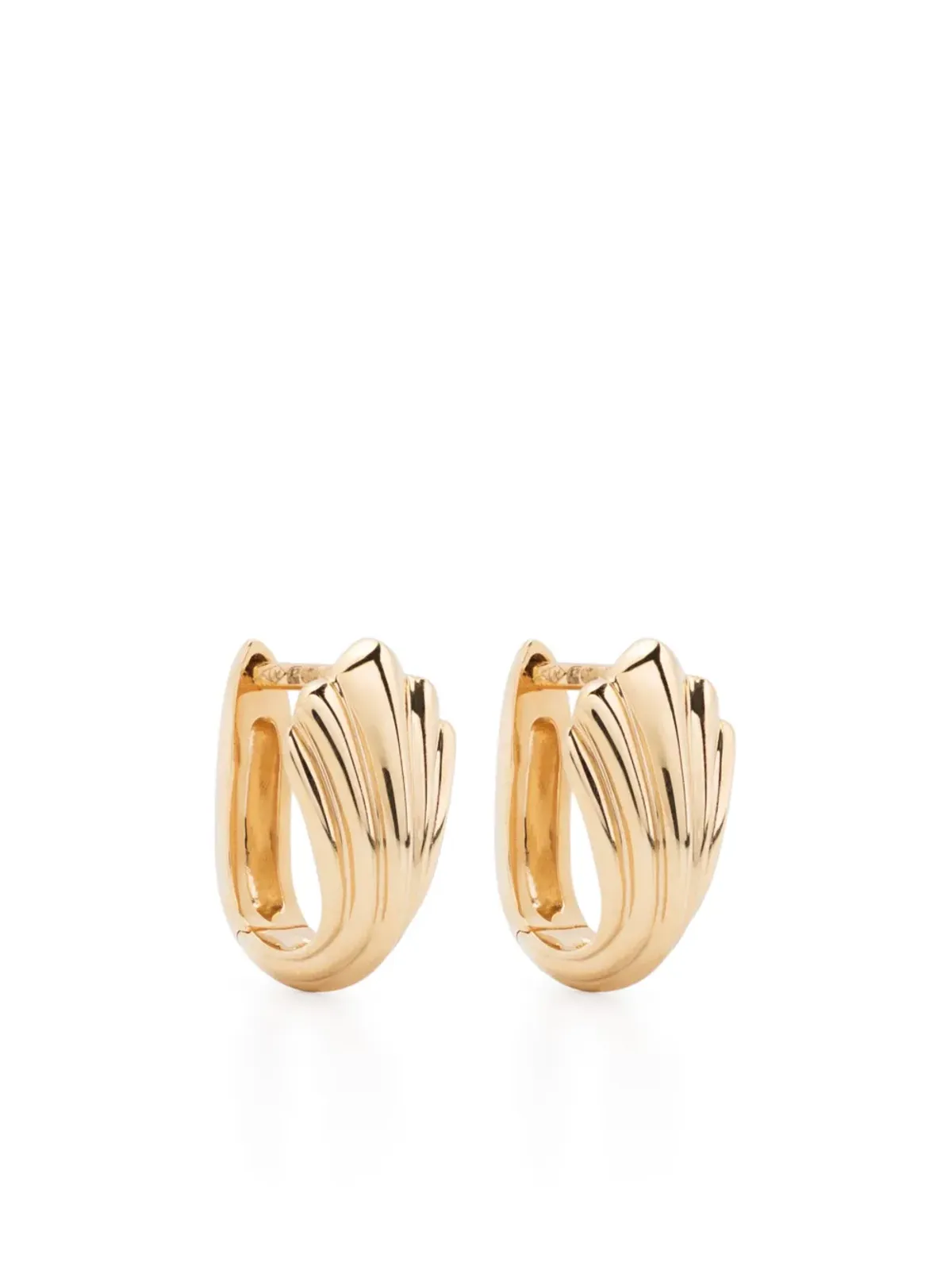 Lizzie Mandler Fine Jewelry フリューテッド ハギー フープピアス - 画像1