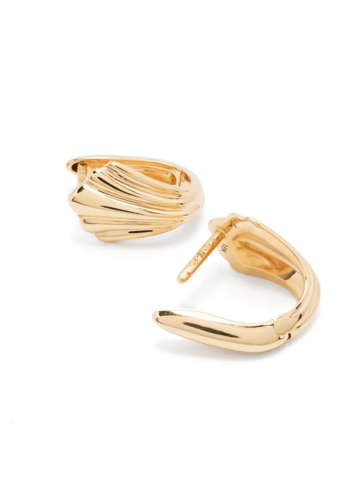 Lizzie Mandler Fine Jewelry フリューテッド ハギー フープピアス - 画像4