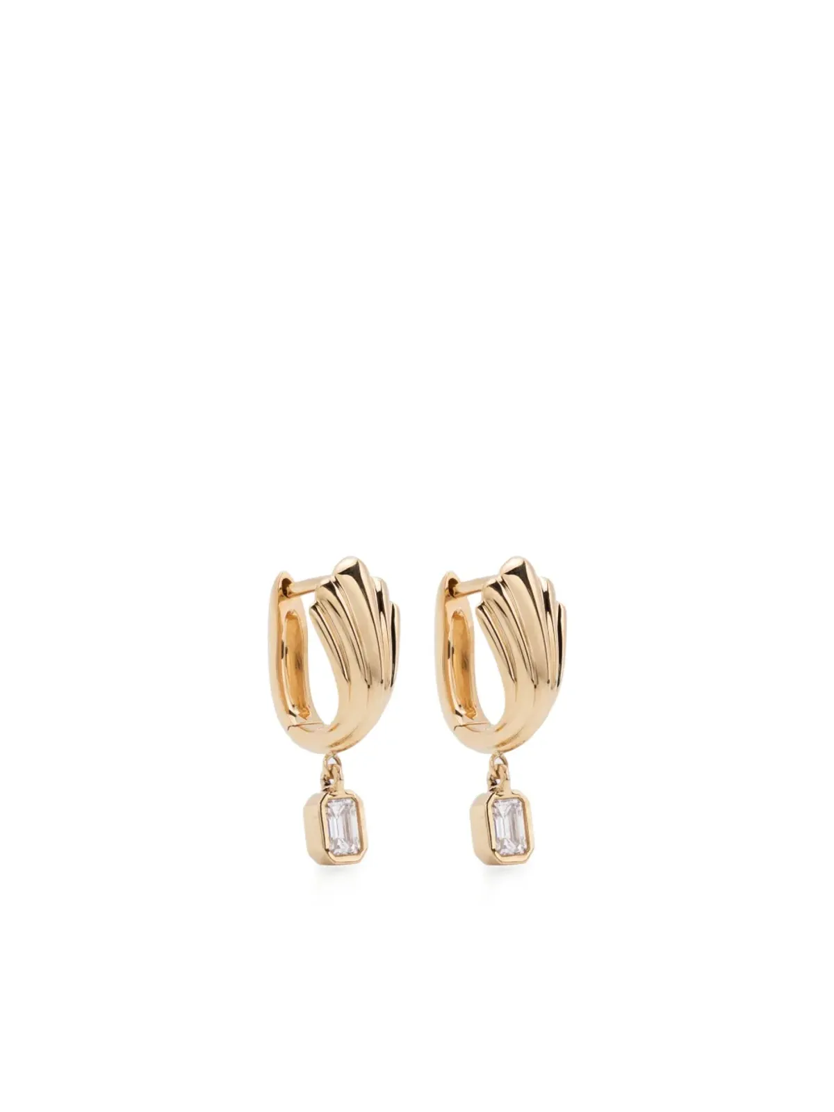 Lizzie Mandler Fine Jewelry 18K イエローゴールド ダイヤモンド ハグ・フープピアス - 画像1
