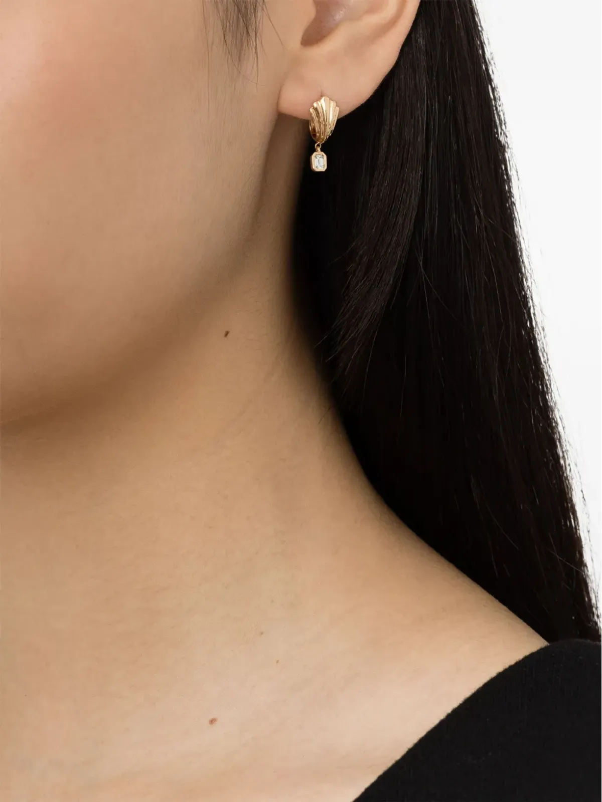 Lizzie Mandler Fine Jewelry 18K イエローゴールド ダイヤモンド ハグ・フープピアス - 画像2