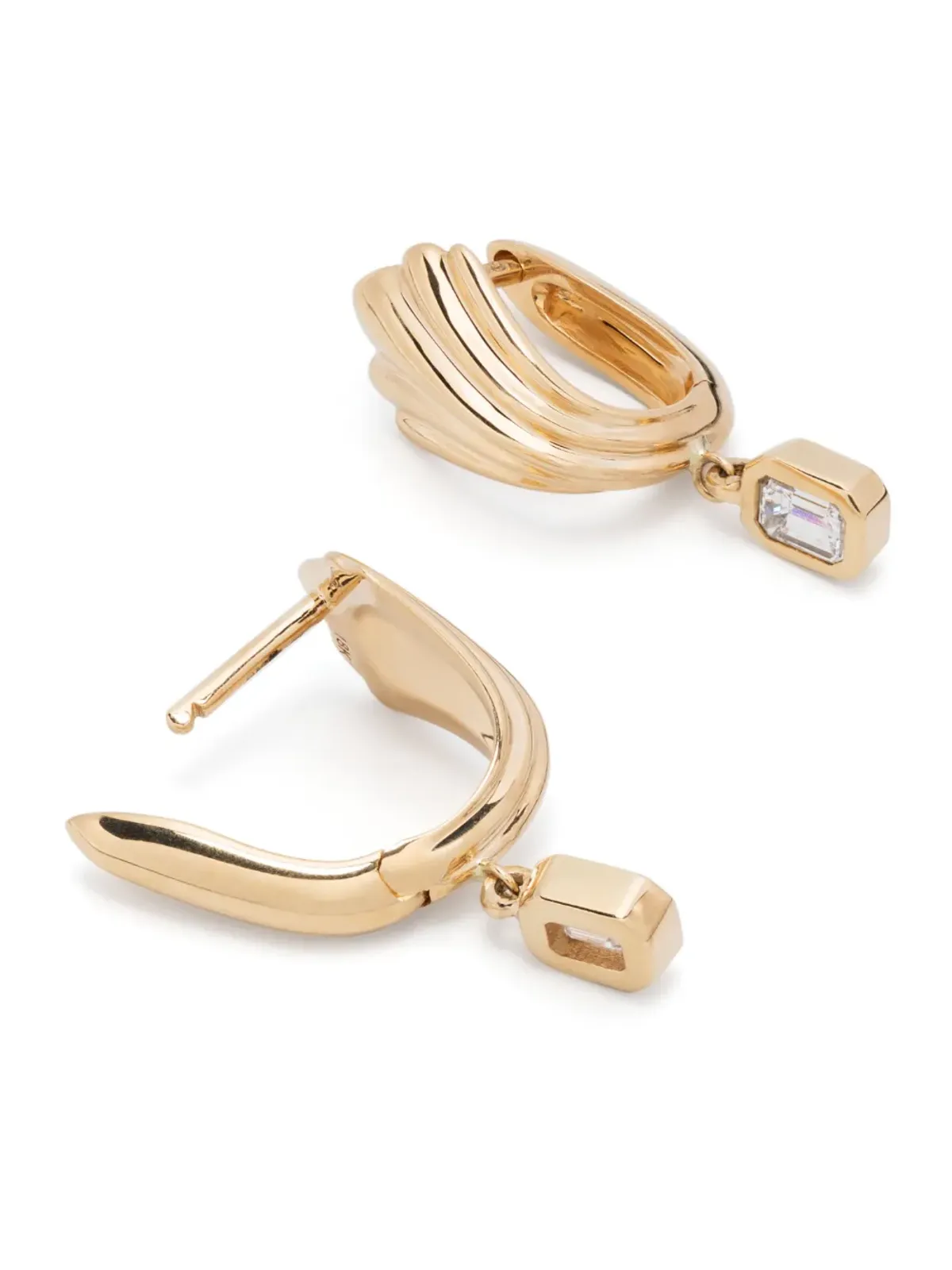 Lizzie Mandler Fine Jewelry 18K イエローゴールド ダイヤモンド ハグ・フープピアス - 画像4
