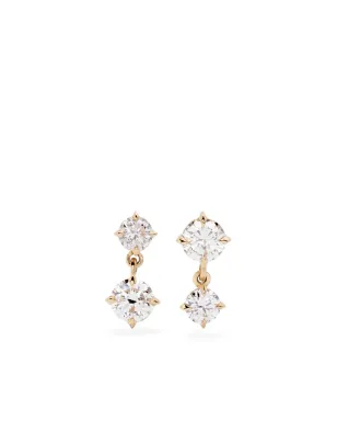 Lizzie Mandler Fine Jewelry 18K イエローゴールド 交互配置ダイヤモンド ドロップ ピアス - サムネイル1