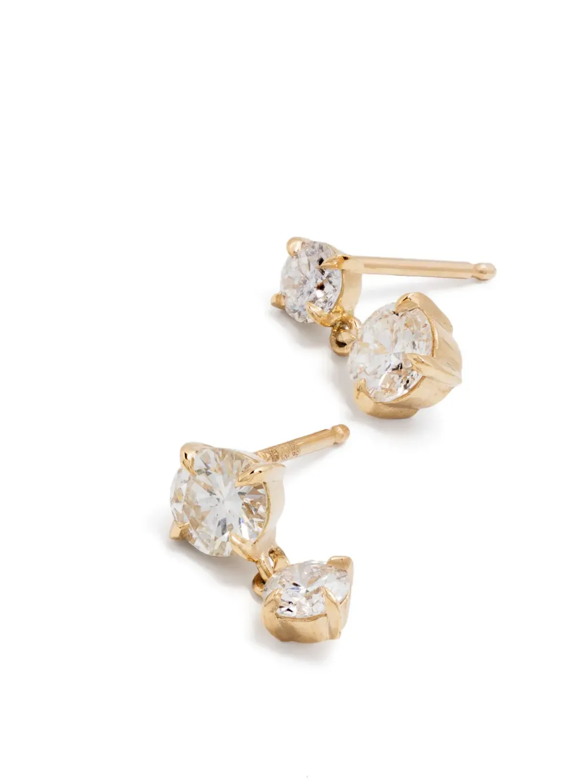 Lizzie Mandler Fine Jewelry 18K イエローゴールド 交互配置ダイヤモンド ドロップ ピアス - 画像5