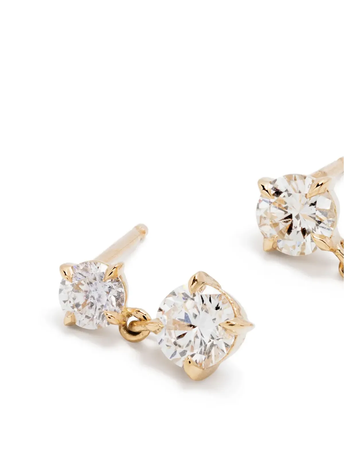 Lizzie Mandler Fine Jewelry 18K イエローゴールド 交互配置ダイヤモンド ドロップ ピアス - 画像4