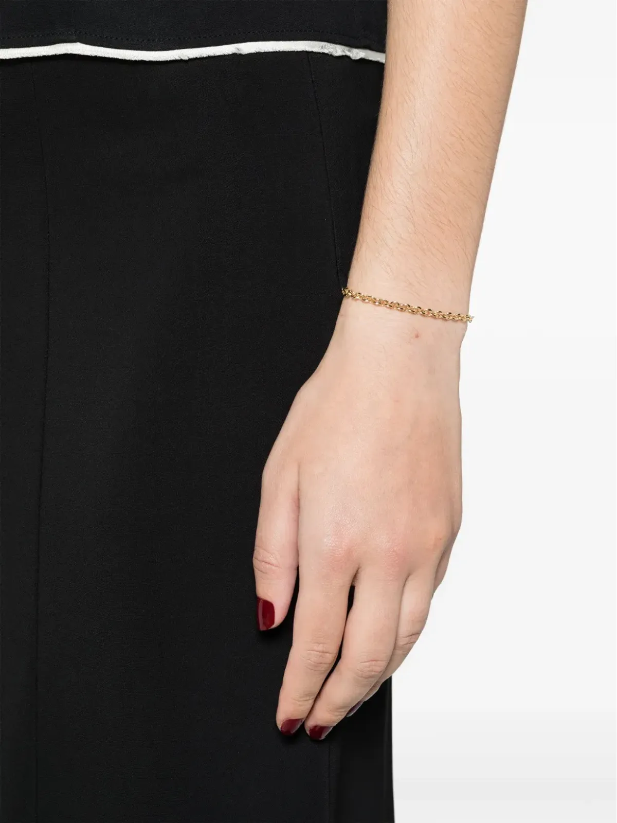 Lizzie Mandler Fine Jewelry 18kt イエローゴールド マイクロチェーン ブレスレット - 画像2