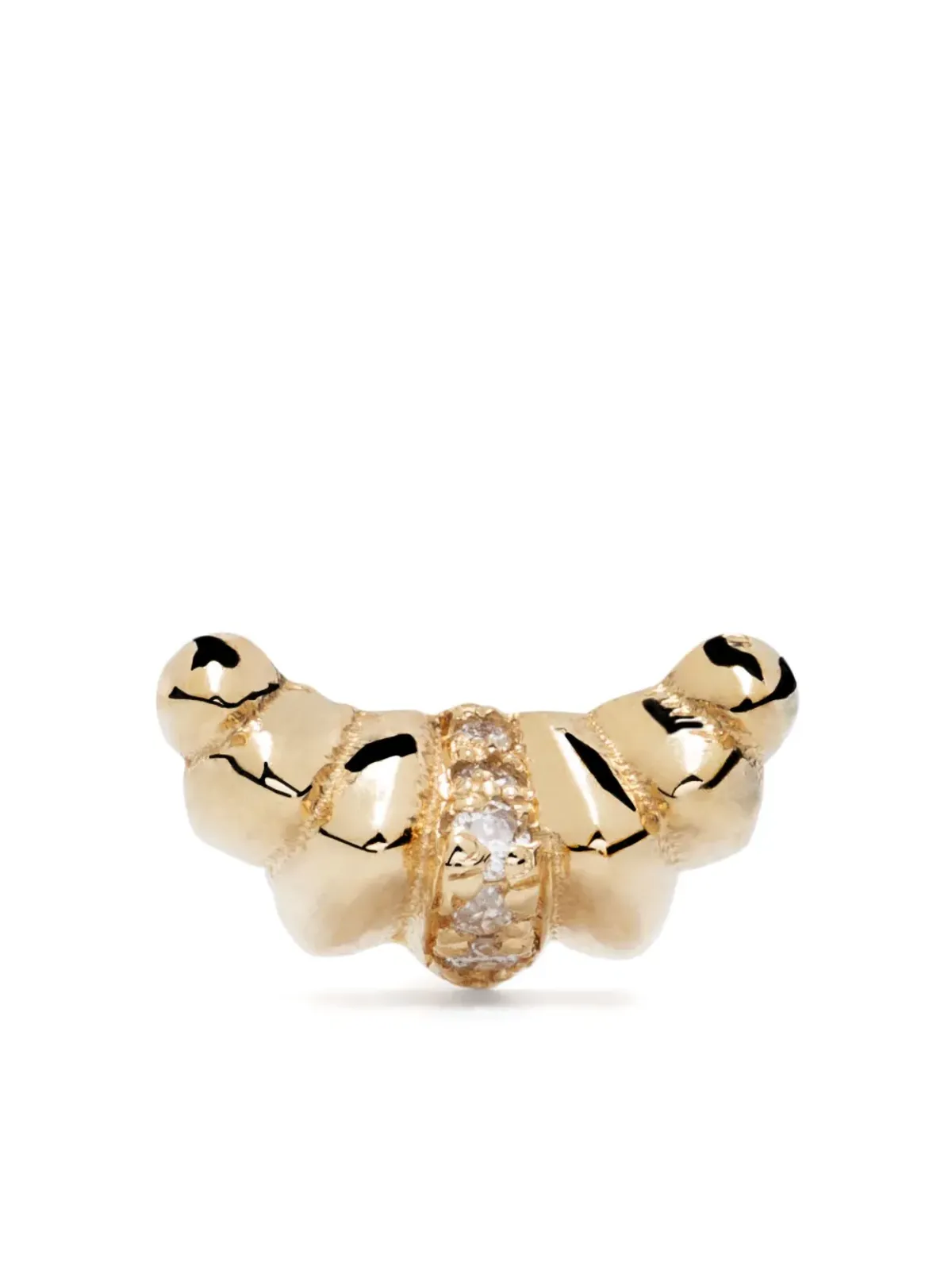 Lizzie Mandler Fine Jewelry クロワッサン型 ダイヤモンドスタッド ピアス - 画像1