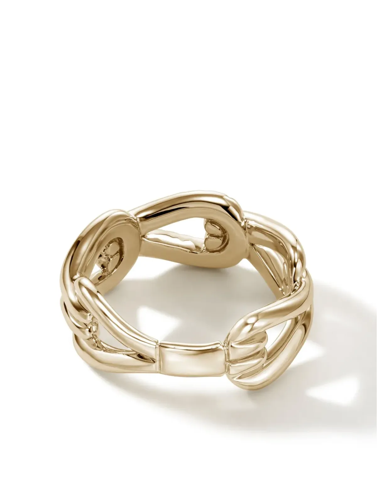 John Hardy 18K イエローゴールド サーフ パヴェ リンク ダイヤモンド リング - 画像2