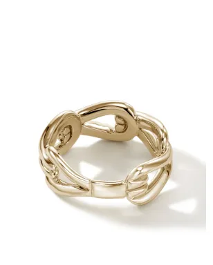 John Hardy 18K イエローゴールド サーフ パヴェ リンク ダイヤモンド リング - サムネイル2