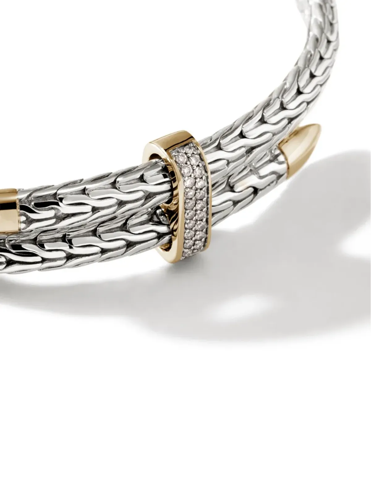 John Hardy sterling-silver and 14k yellow-gold Spear Flex diamond bracelet - 画像5