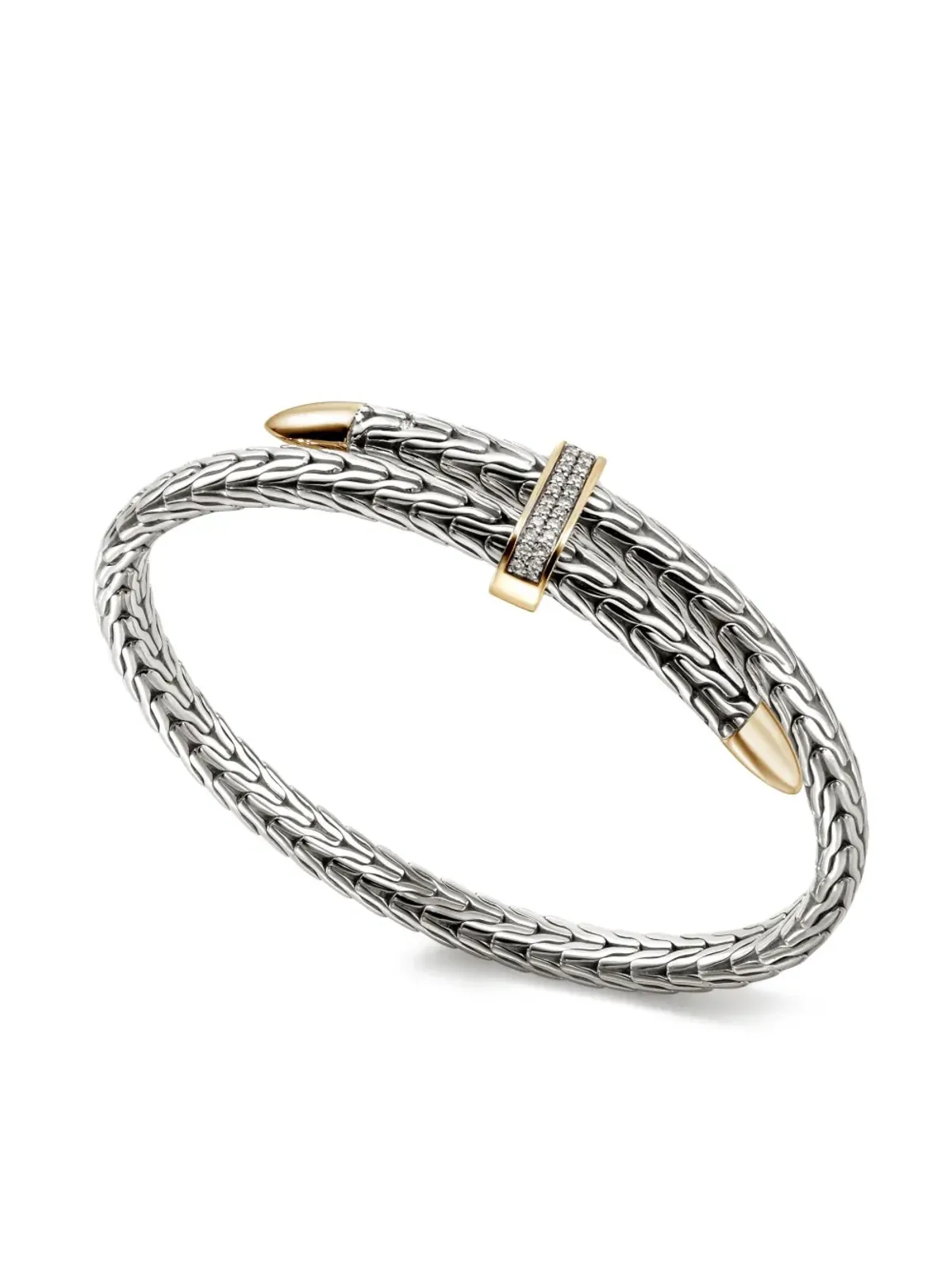 John Hardy sterling-silver and 14k yellow-gold Spear Flex diamond bracelet - 画像4