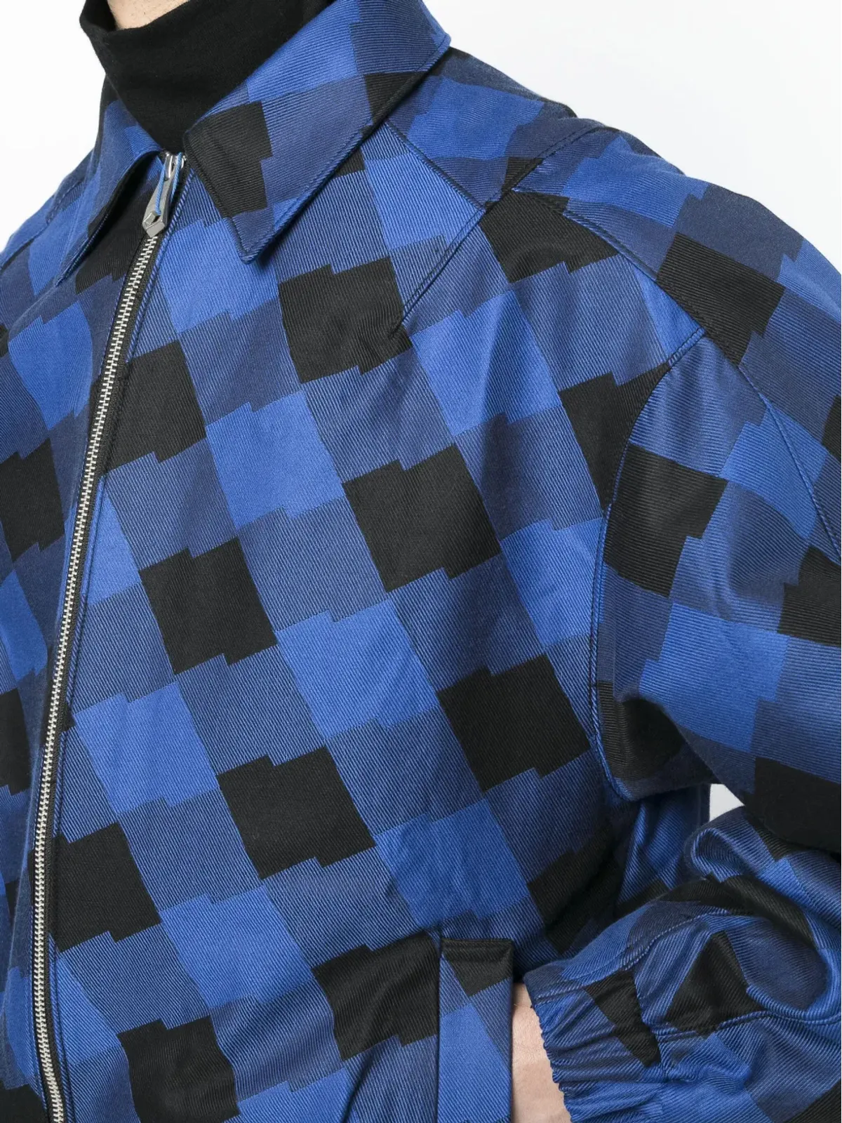 Ader Error ロゴパッチ チェック柄ボンバージャケット - 画像5