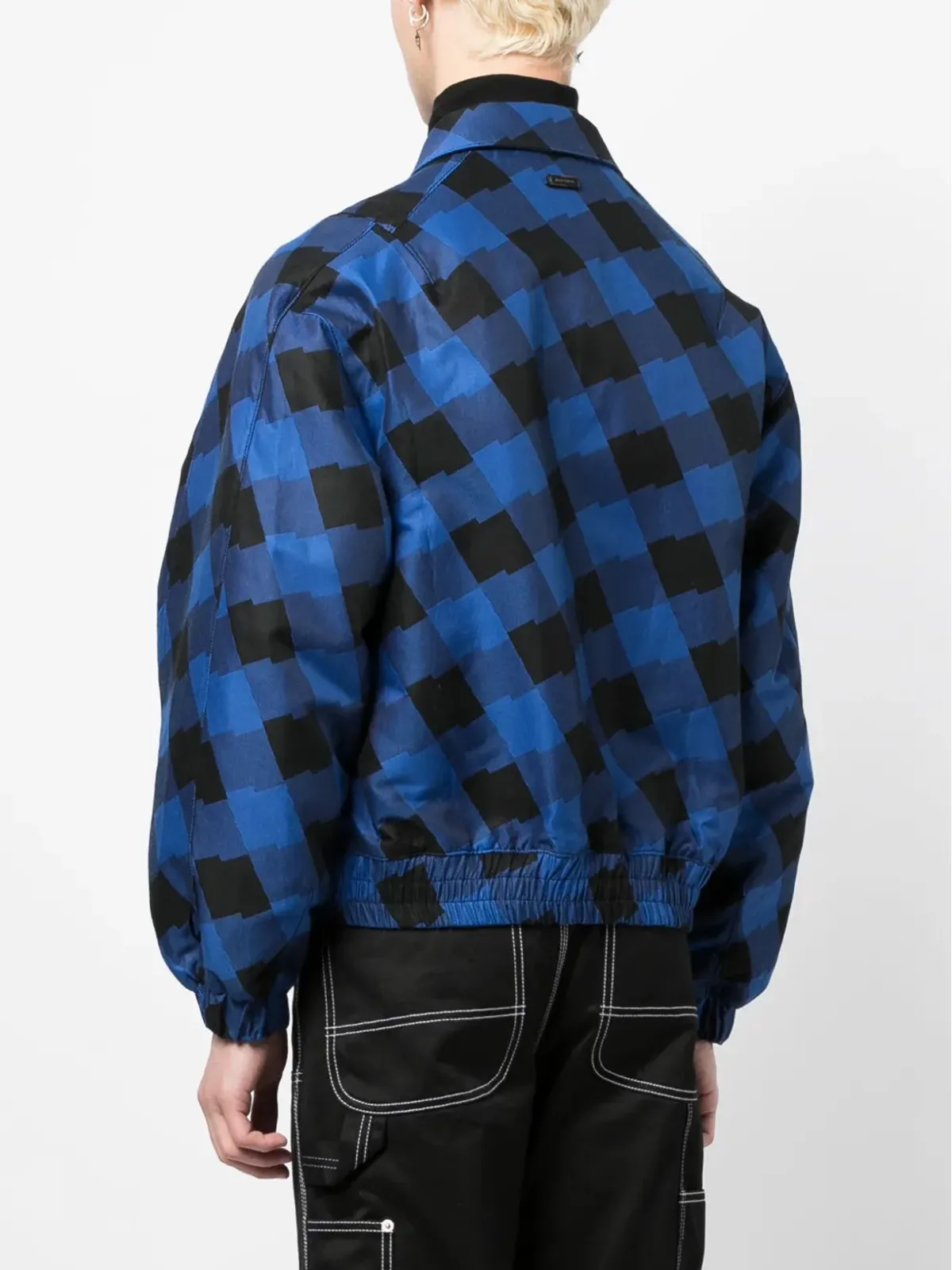 Ader Error ロゴパッチ チェック柄ボンバージャケット - 画像4