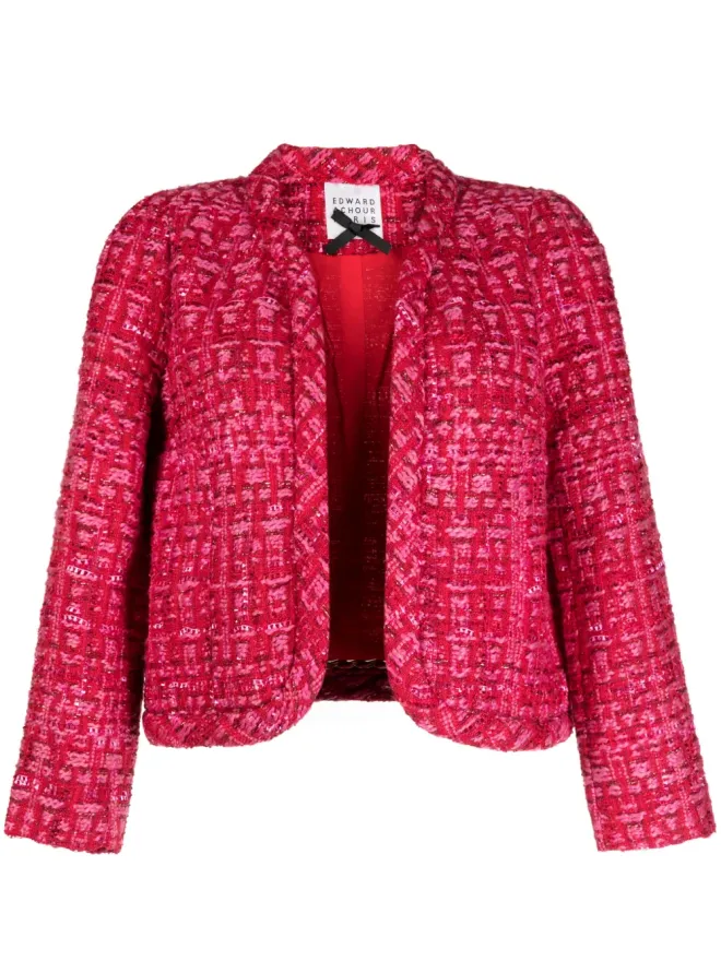 Edward Achour Paris Edward Achour Paris クロップドツイードジャケットの商品画像
