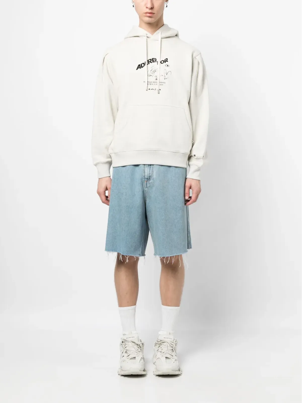 Ader Error ロゴプリント ストレッチコットン パーカー - 画像2
