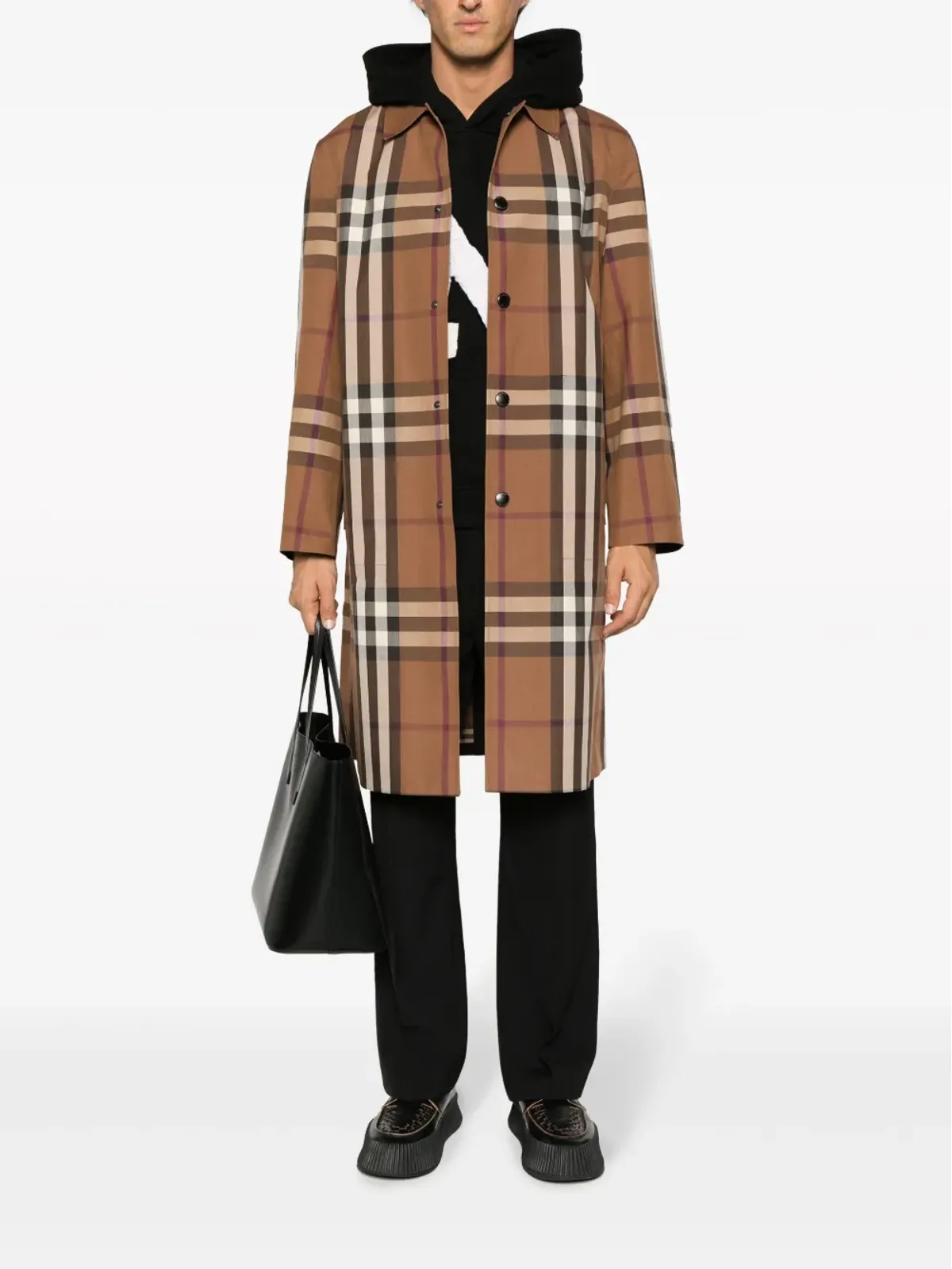 Burberry ヴィンテージチェック柄コットンコート - 画像2